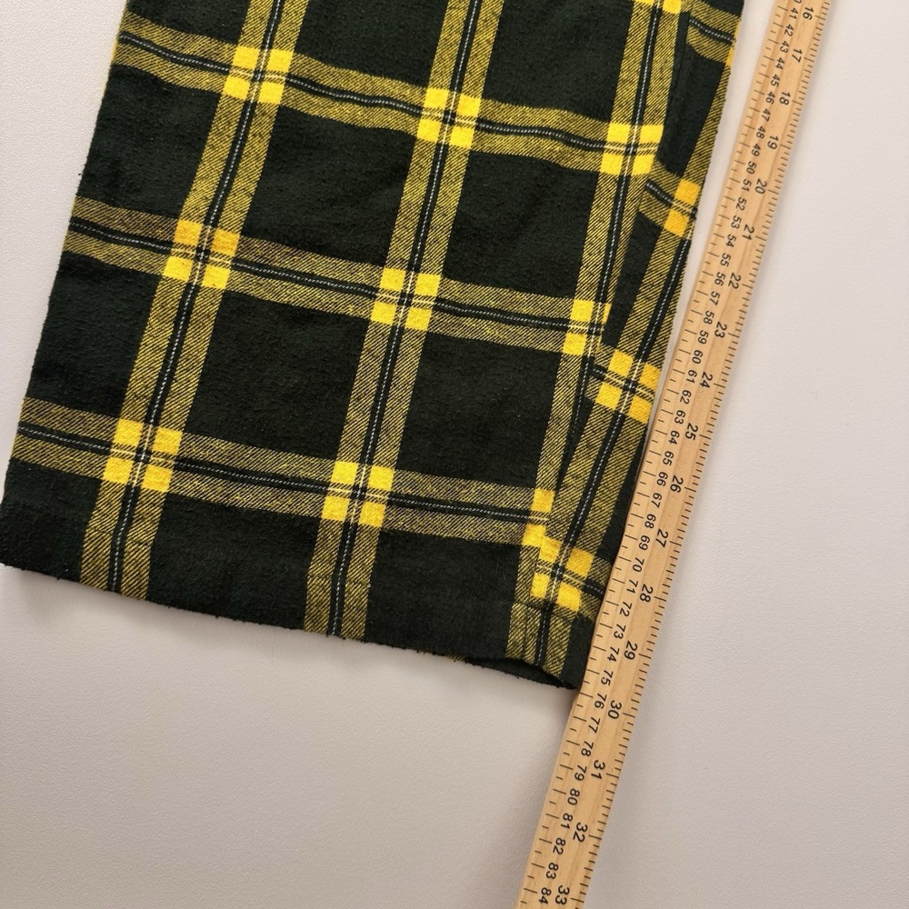 NFL Green Bay Packers Pajama Pants Men XL Green Gold Plaid Fleece Lounge Pants - Picture 7 of 10